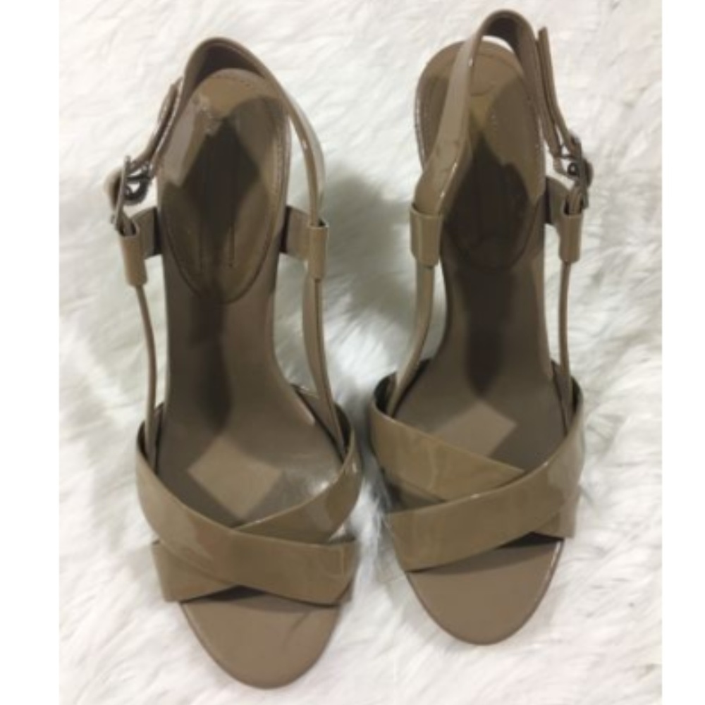 Banana Republic Sandal Heels Patent Leather Taupe